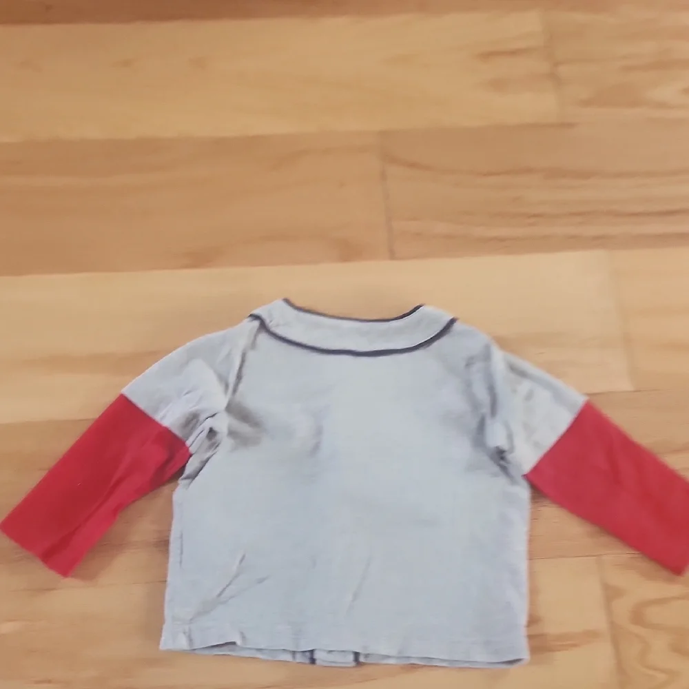 Carter's Gray and Red All Star Button Down Shirt 12 Months